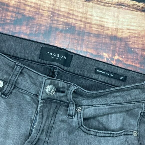 RELISTED Pacsun Black Skinny Jeans Skinniest Destruct Denim - Picture 6 of 11